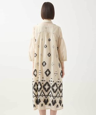 【大きいサイズ】エスニックモチーフドレス　／洗える