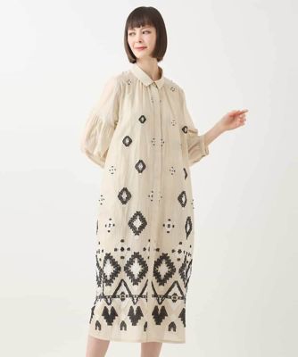 【大きいサイズ】エスニックモチーフドレス　／洗える