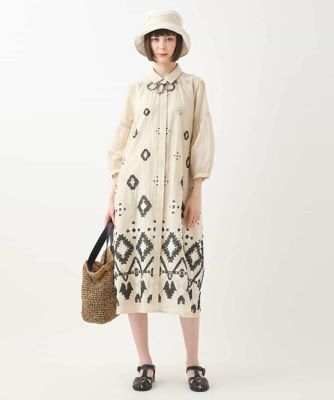 【大きいサイズ】エスニックモチーフドレス　／洗える