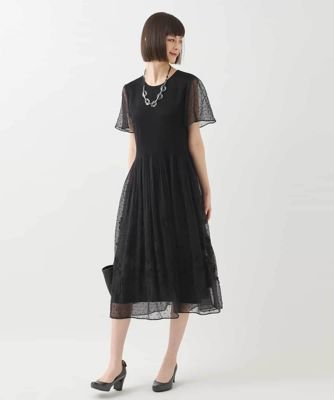 hiroko bis シャーリングワンピース ☆ヒロコビス HIROKO BIS シャーリングワンピース ブラック☆
