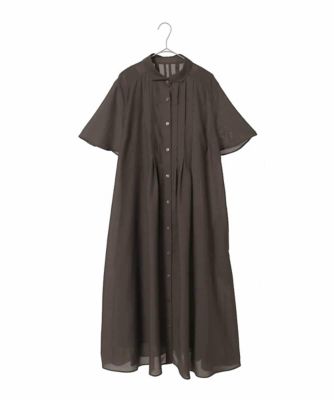 大きいサイズ】タックデザインシャツワンピース ／洗濯機で洗える