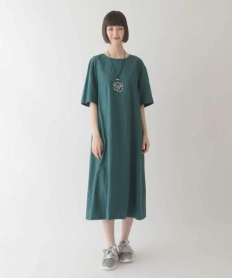 【大きいサイズ】配色ステッチ立体スリーブワンピース