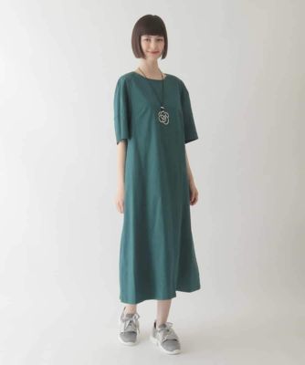 【大きいサイズ】配色ステッチ立体スリーブワンピース