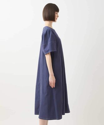 【大きいサイズ】配色ステッチ立体スリーブワンピース