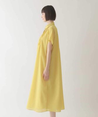 【大きいサイズ】ピンタックデザインシルエットワンピース　／洗濯機で洗える