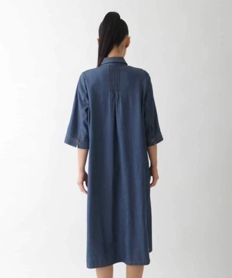 大きいサイズ】ステッチポイントデニムワンピース ／洗える