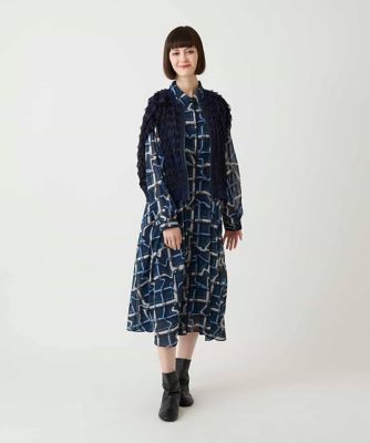 ヒロコビス 大きいサイズ 15号 シアー チェック ワンピース シフォン 洗える 大きいサイズ】変形チェックシアーワンピース | HIROKO BIS GRANDE