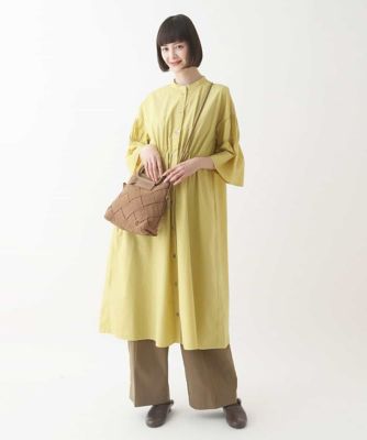 【大きいサイズ】シャーリングポイントワンピース　／洗える