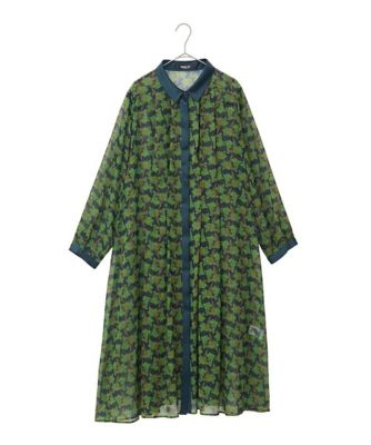 ＜HIROKO BIS GRANDE (Women)＞【大きいサイズ】ボタニカルプリント楊柳ワンピース