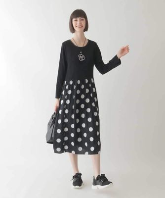 大きいサイズ】ドット柄カットジャカードワンピース | HIROKO BIS
