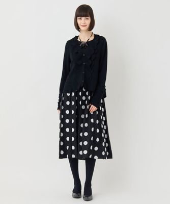 大きいサイズ】ドット柄カットジャカードワンピース | HIROKO
