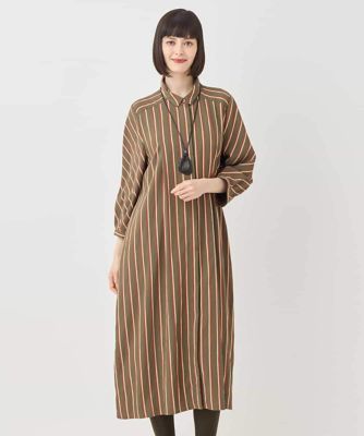 ＜HIROKO BIS GRANDE (Women)＞【大きいサイズ】ストライプシャツワンピース