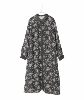 大きいサイズ】小付きフラワー柄シャツワンピース ／洗える | HIROKO