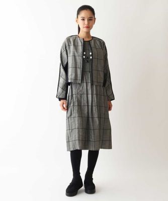 【大きいサイズ】グレンチェックジャカードワンピース
