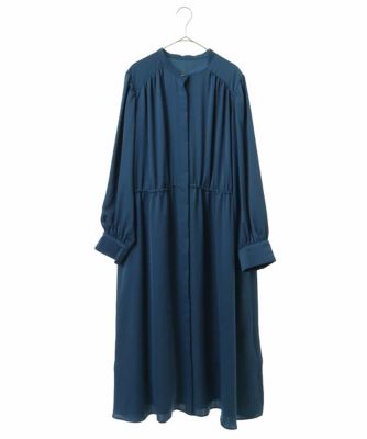 itdogs ブルーワンピース　Ｍサイズ 高身長 汗染みしにくい綿100％カットソーマキシ丈ワンピース