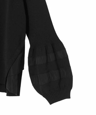 大きいサイズ】異素材ジョイントニットプルオーバー | HIROKO