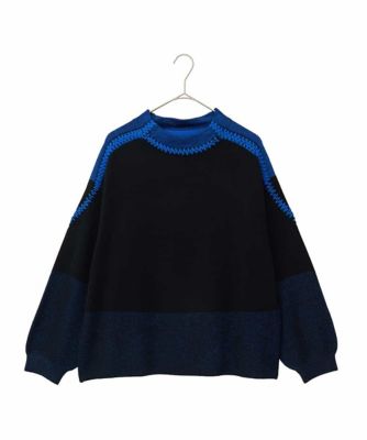 大きいサイズ】プレーティング刺繍ニットプルオーバー | HIROKO