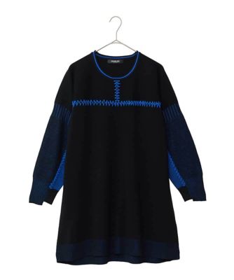 大きいサイズ】プレーティング刺繍ニットチュニック | HIROKO BIS