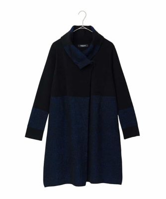 HIROKO BIS リブ編みロングカーディガン　サイズ11 大きいサイズ】プレーティング刺繍ニットロングカーディガン