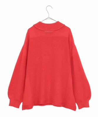 大きいサイズ】リブネックデザインウールニットプルオーバー | HIROKO