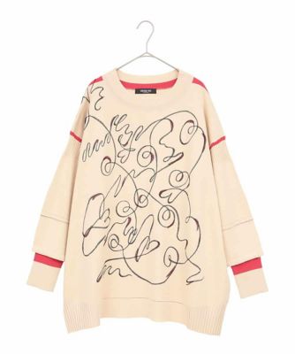 ＜HIROKO BIS GRANDE (Women)＞【大きいサイズ】ニュアンス刺繍アクセントニットプルオーバー