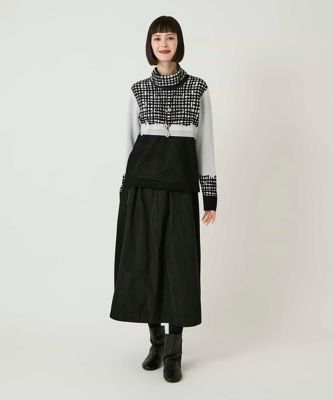 大きいサイズ】チェックアクセントタートルネックニット | HIROKO BIS