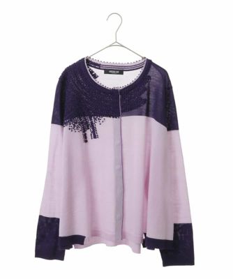 ＜HIROKO BIS GRANDE (Women)＞バイカラー刺繍ニットカーディガン