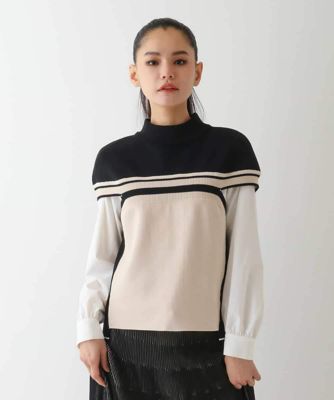 【大きいサイズ】カラーブロッキングニットジレ