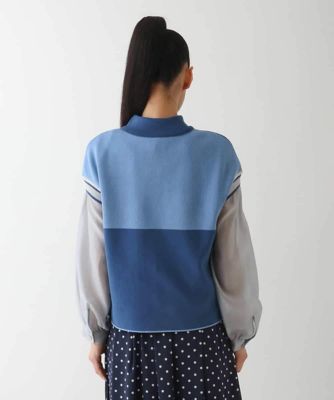【大きいサイズ】カラーブロッキングニットジレ