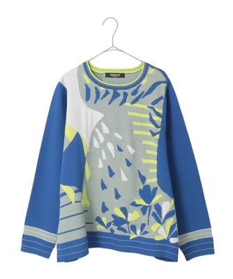 ＜HIROKO BIS GRANDE (Women)＞【大きいサイズ】アーティスティックジャカードニットプルオーバー　／洗える