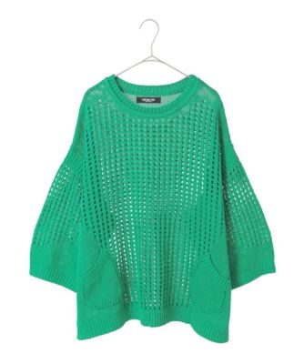 ＜HIROKO BIS GRANDE (Women)＞【大きいサイズ】ざっくりメッシュニットプルオーバー