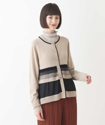 【大きいサイズ】グラデーションジョイントニットカーディガン