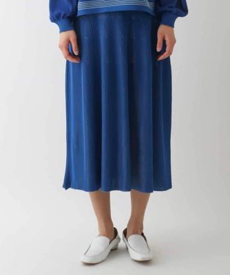 【大きいサイズ】ガーター編みボーダーデザインスカート