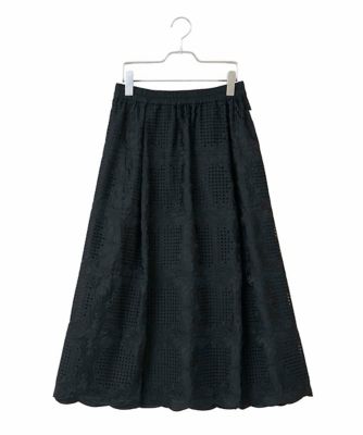 ＜HIROKO BIS GRANDE (Women)＞【大きいサイズ】モチーフレースデザインスカート　／洗える