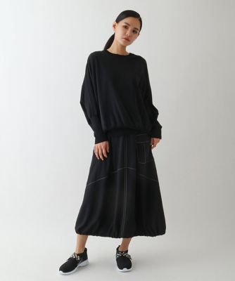 【大きいサイズ】バックプリーツバルーンデザインスカート　／洗える