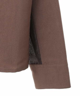 大きいサイズ】異素材ドッキングコンパクトジャケット ／洗える