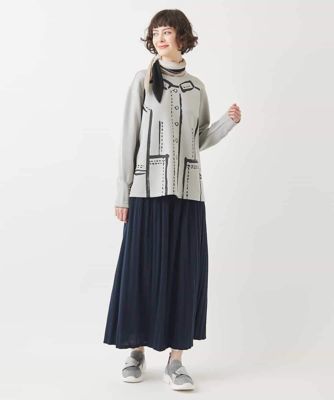 【大きいサイズ】トロンプイユジャージープルオーバー　／洗える