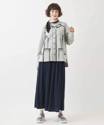 【大きいサイズ】トロンプイユジャージープルオーバー　／洗える