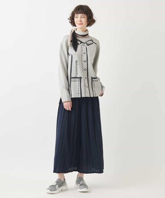 【大きいサイズ】トロンプイユジャージープルオーバー　／洗える