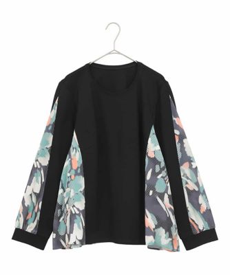 ＜HIROKO BIS GRANDE (Women)＞【大きいサイズ】デジタルフラワージョイントカットソー　／洗える
