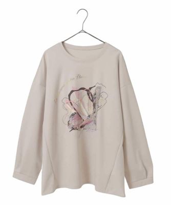 ＜HIROKO BIS GRANDE (Women)＞【大きいサイズ】グラフィカルモチーフデザインスウェット　／洗える