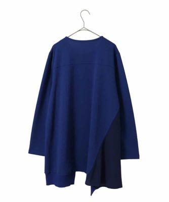 大きいサイズ】アシンメトリーヘム異素材ミックスチュニック ／洗える