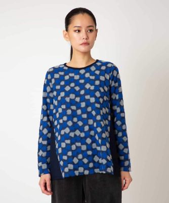 ひろこ 大きいサイズ】起毛ブロック切り替えデザインプルオーバー ／洗える