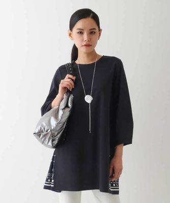エイココンドウ 総柄 メッシュ切替 変形 チュニック エイココンドウ 総柄 メッシュ切替 変形 チュニック
