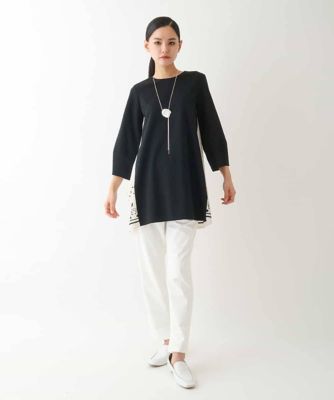 美品■ヒロココシノ■ストレッチドットプリント・ドレープが素敵なデザインワンピース 幾何ドット柄プリントワンピース／日本製／洗濯機で洗える