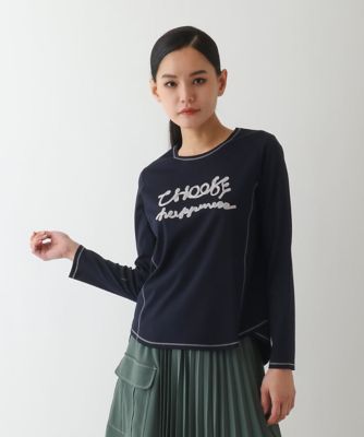 【大きいサイズ】テープロゴコットンカットソー