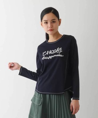 【大きいサイズ】テープロゴコットンカットソー