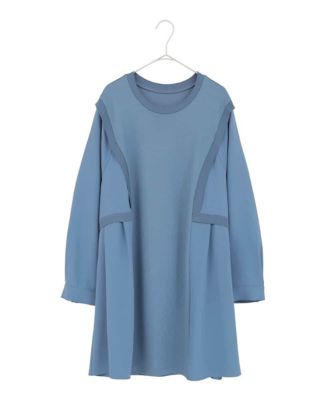 ＜HIROKO BIS GRANDE (Women)＞【大きいサイズ】異素材切り替えチュニックプルオーバー　／洗える