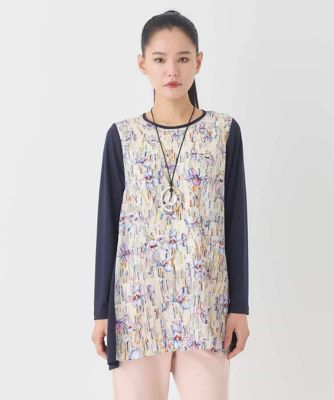 大きいサイズ】アイリスフラワープリントチュニック ／洗える | HIROKO