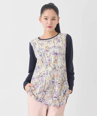 大きいサイズ】アイリスフラワープリントチュニック ／洗える | HIROKO